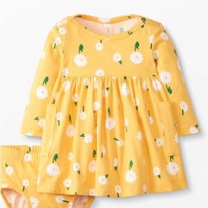 Hanna Andersson Baby Floral Dress in Corn Sz 12-18 month